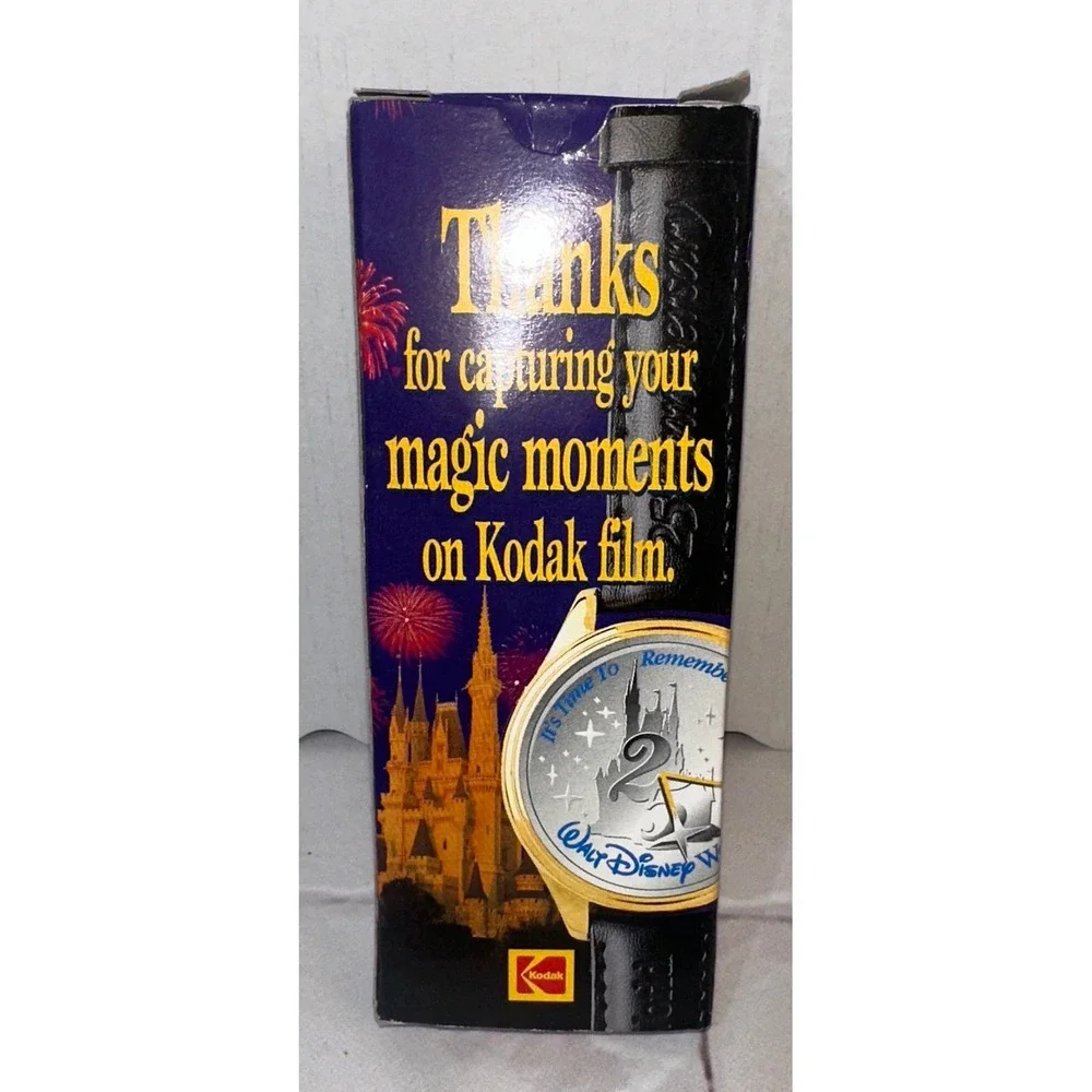 Vintage 1997 Walt Disney World 25th Anniversary Kodak Watch Gold Tone in Box
